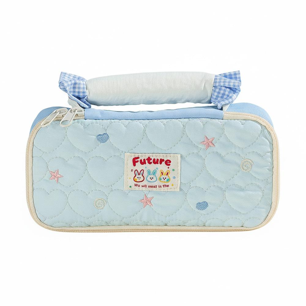 

Soft Touch Pen Bag Partitioned Storage Stationery Organizer Cartoon Stationery Pouch School Office