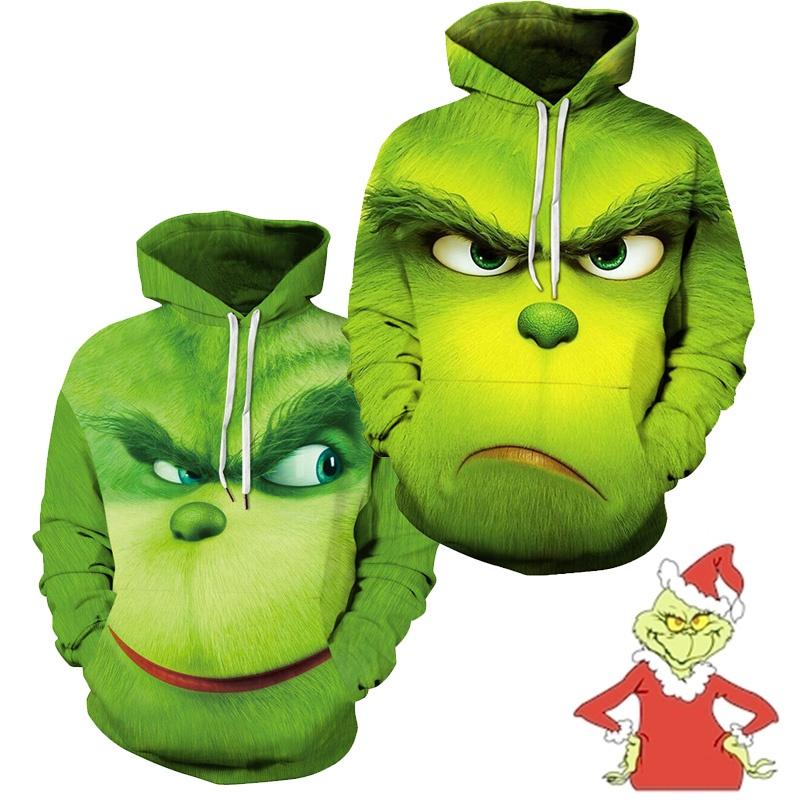 Monster Rascal Grün Die Herren Hoodie Jacke Shirts Cosplay Kostüm Weihnachten