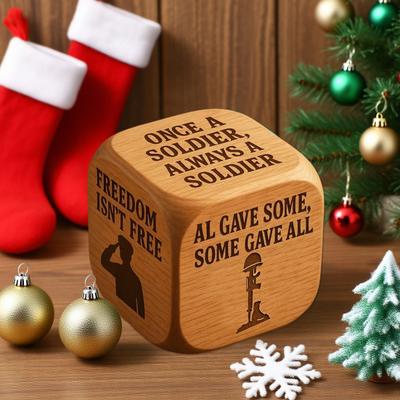 Veteran's Day Dice Handmade Wooden 6 Sides Decision Dice Veterans Souvenirs Appreciation Gifts for Patriotic Party Decoration