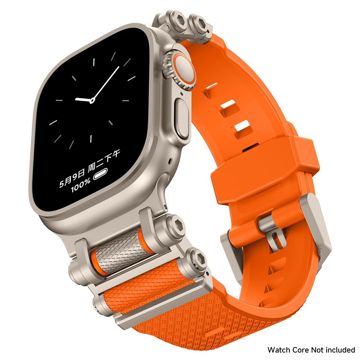 

Rubber Sports Band for Apple Watch Ultra 2 49mm Series 10 9 8 7 Se 6 5 Strap for IWatch Ultra 46mm 45mm 44mm Luxury TPU Bracelet 42mm 44mm 45mm 46mm