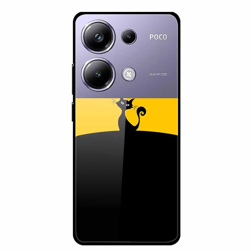 Painting Cover For Poco M6 Pro GlassTempered Glass Case Hard Back Shield for Xiaomi Poco M 6 Pro 6.67" Colourful Phone Fundas