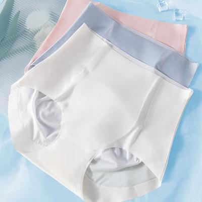 Summer Ice Silk Panties Women's Underwear Mulberry Silk Antibacterial Crotch Breathable Quick-drying High-waisted Panty