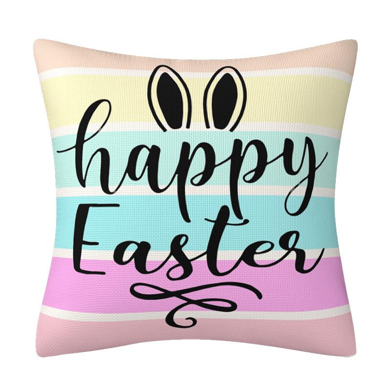 Home Spring New Easter Bunny Pillow Case Living Room Sofa Cushion Outdoor Pillow Case