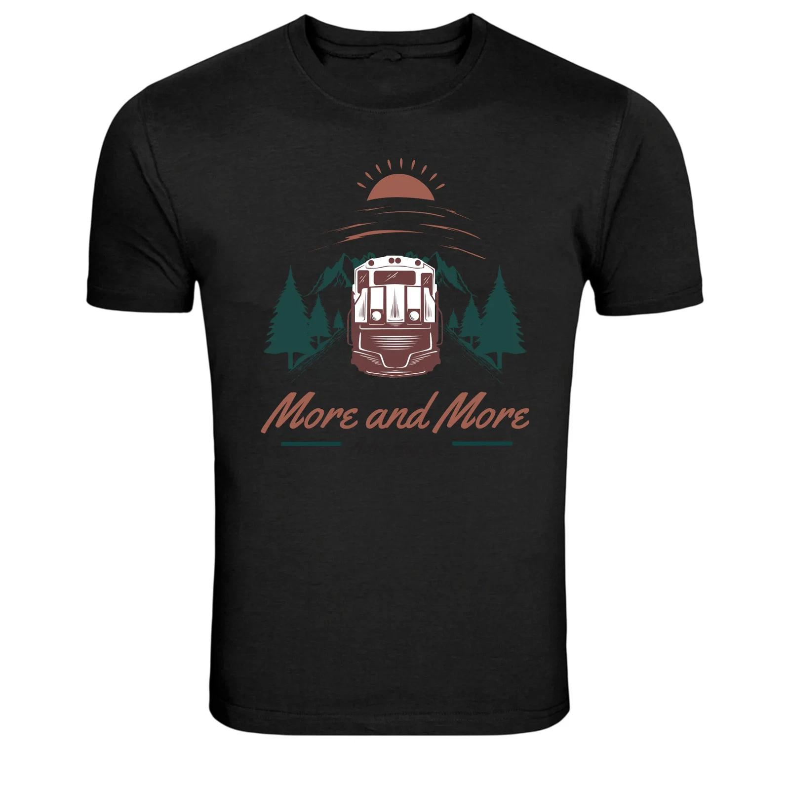More And More Adventure Bus Travel Graphic T-Shirt XXXL