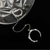 Fashion Punk Tassels Chain Double Ring Set Women Hip Hop Open Ring Metal Silver Color Ball Chain Party Jewlery Gifts