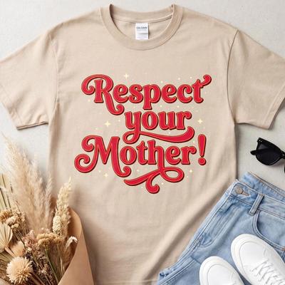 Respect Your Mother Tshirt, Cute Summer Outfit, Retro Festival Fashion Clothing, Earth Lover Present, Gift For Daughter Top