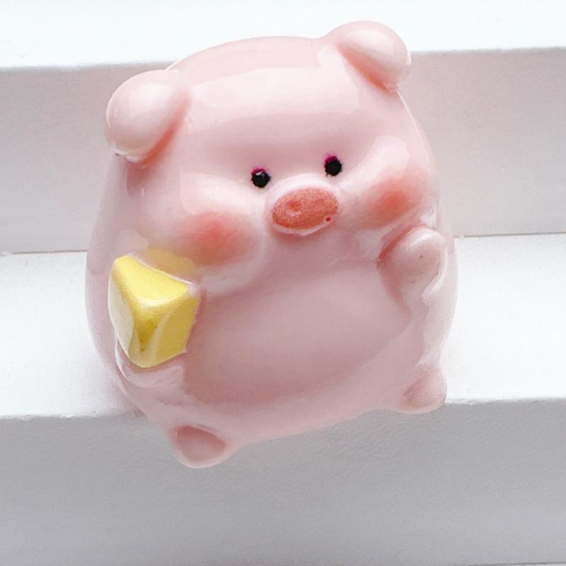 Cute Mini Cartoon Piggy Ornaments Resin Pink Pig Computer Desktop Home Decoration Office Garden Car Decor Accessories Gift