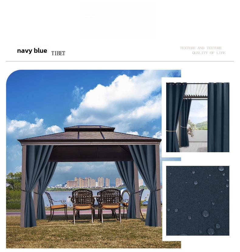 Wasserdichter Verdunkelungsvorhang für Außenbalkon - Sonnenschutzstoff aus feinem Leinen