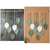Vintage Handwoven Cotton Leaf Tapestry Artistic Wall Decoration Tree Leaf Handcrafts Wood Beads Tapestries for Home Room