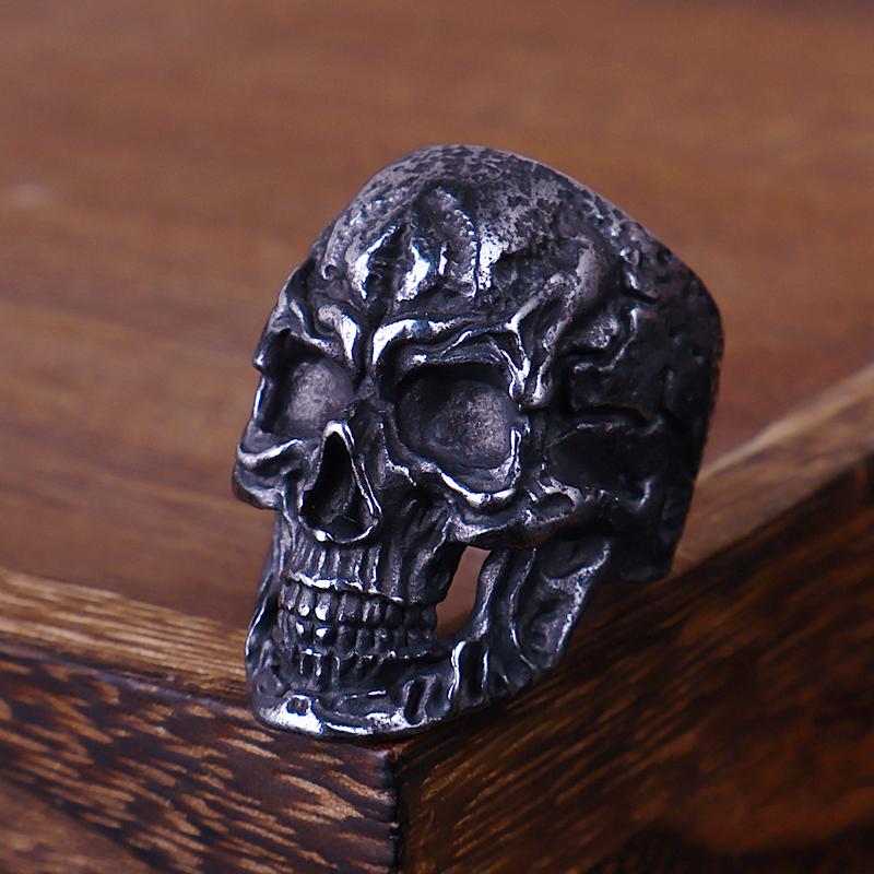 Anelli a Teschio Gotici Multistile per Uomo Acciaio Inossidabile Biker Motociclista Gioielli Anello Festa di Halloween Dropshipping