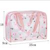 1Pcs Portable Cosmetic Organizer Large Capacity Transparent Pvc Printed Toiletry Bag Travel Toiletry Make Up Bag
