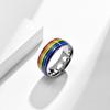 Rainbow Element Titanium Steel Ring Niche and Personalized Stainless Steel