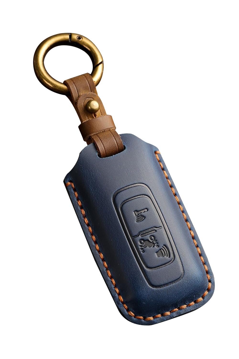 [Kinotaka] Genuine leather 2-button smart key case designed specifically for M синий