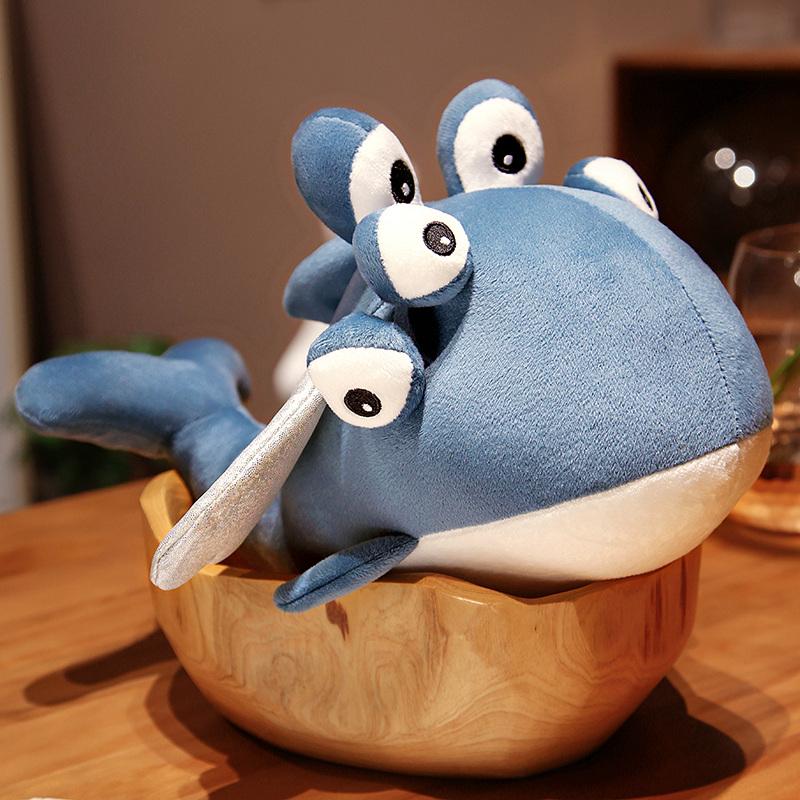

30-70cm Creative Alien Fish Plush Playthings Cute And Charming Plushie Fish Whale featuring Many Eyes Pillow Stuffed Gentle Playthings 30cm синий