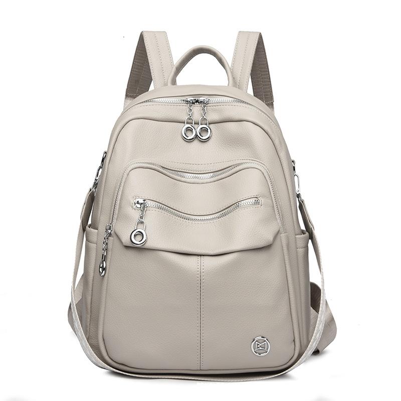 Fashionable Backpack New Style Versatile Backpack Trendy Soft Leather Women's Large Capacity Travel Bag