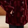 Women's Mink Velvet Faux Fur Mid-Length Padded Coat - Thick Winter Wear for Grandma and Mom
