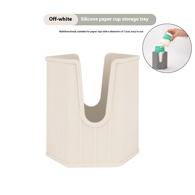 Mouthwash Cups Holder Stackable Silicone Cup Dispenser For Bathroom Sink Counter Space-Saving Mouthwash Cup Holder Small