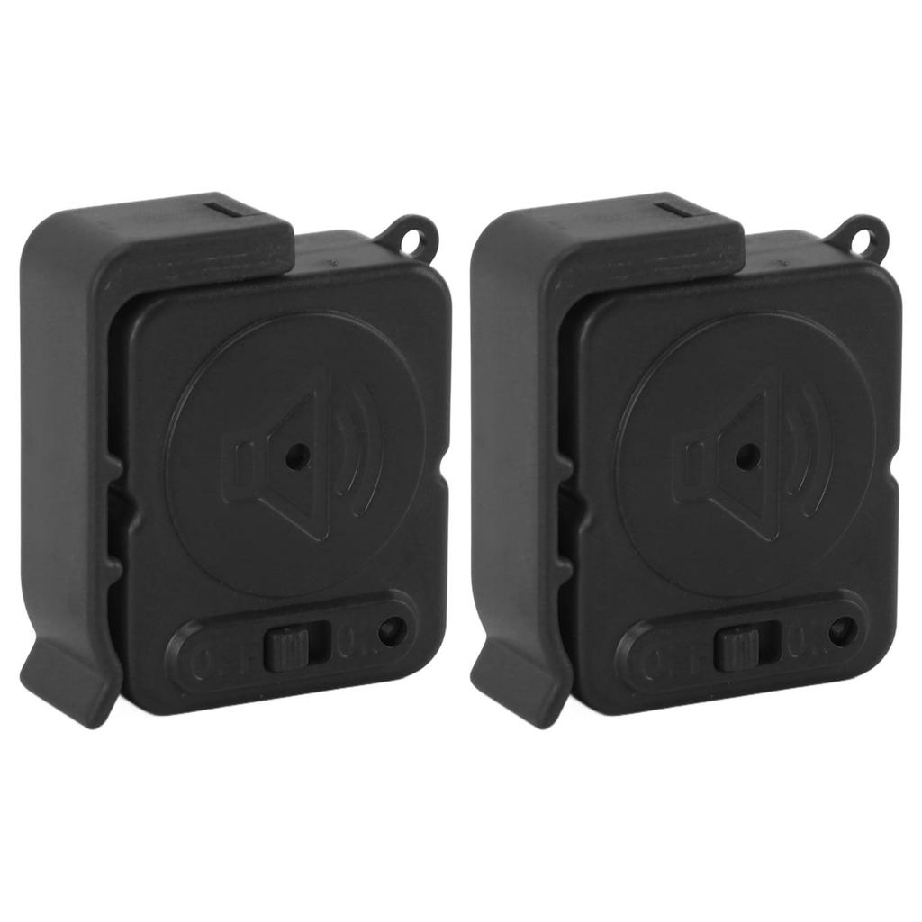 2pcs Door Handle Alarm Anti Theft Vibration Triggered Portable Door Window Alarm for Travel Car Hotel Black
