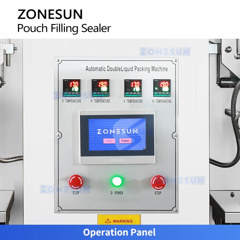 ZONESUN ZS-GJH2 Zweikanal-Flüssigkeitsbeutel Beutelmilch Wasserbeutel Automatische Verpackungsmaschine