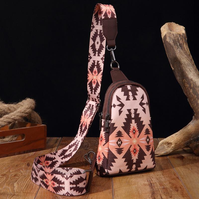 Vintage Canvas bedruckte böhmische Damen Clutch Brusttasche Umhängetasche