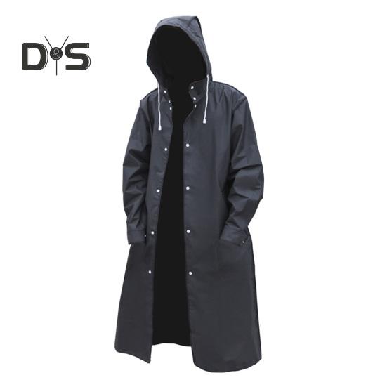 

Дождевик-пончо мужской водонепроницаемый длинный дождевик с капюшоном EVA дождевик куртка для пешего туризма велоспорта кемпинга рыбалки активного отдыха XXXL чёрный