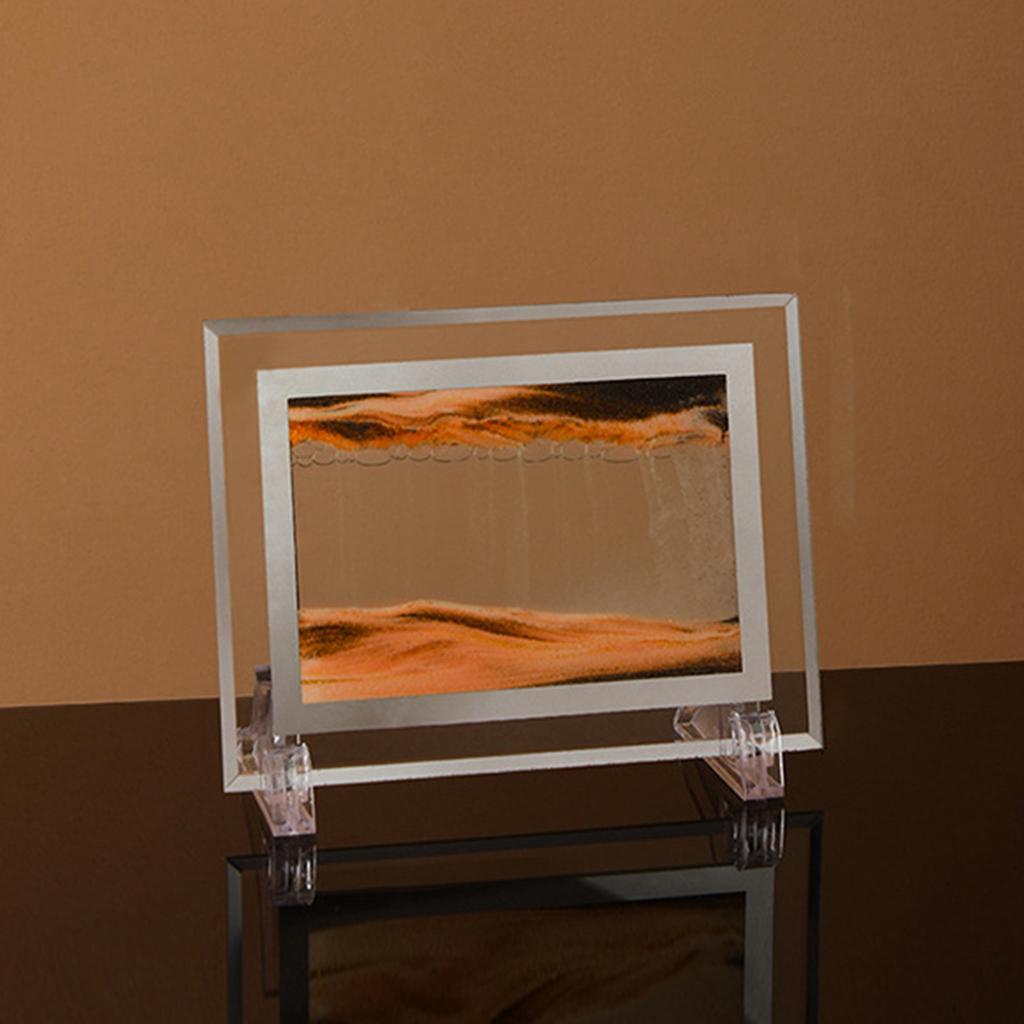 Ozdoba 3D Obraz z Ruchomym Piaskiem 5 cali Kreatywna Dekompresja Malowanie Piaskiem Kinetycznym Przezroczyste Szkło Dynamiczne Pejzaże Piaskowe do Dekoracji