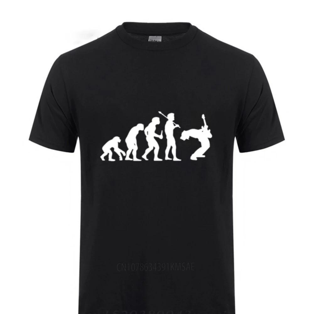 Evolution Of A Guitarist Music Rock Guitar Musician Band Metal T-shirt Men Male Short Sleeve Round Neck Cotton Funny T Shirt