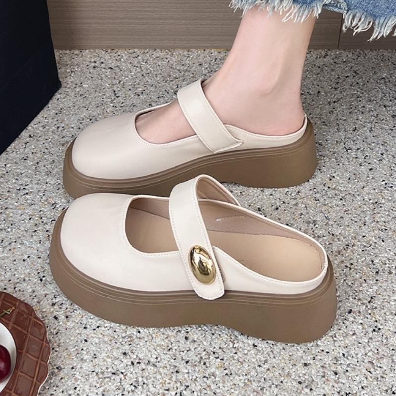 Fashion Platform Women Slippers 2025 Autumn Fashion Mules Shoes Designer Elegant Slingback Sandals Cozy Casual Walking Zapatillas Mujer