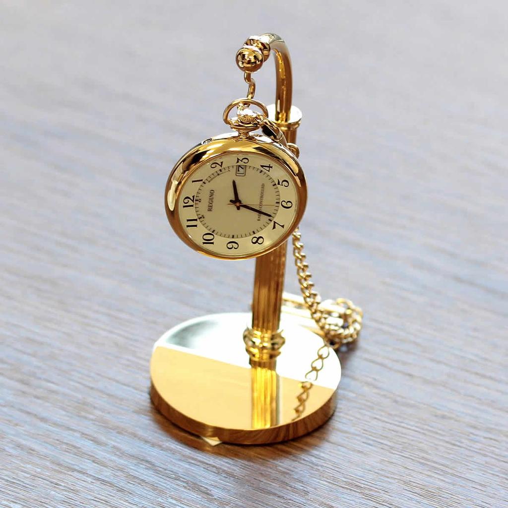 CITIZEN pocket watch REGUNO solar tech radio clock and pocket watch stand set [Citizen] KL7-922-31 (gold color)