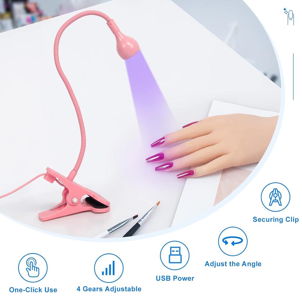Lampy LED do paznokci 3W Elastyczna lampa Gooseneck Szybkoschnąca suszarka do paznokci Manicure Żel Lakier Utwardzający Światło do Paznokci Żelowych