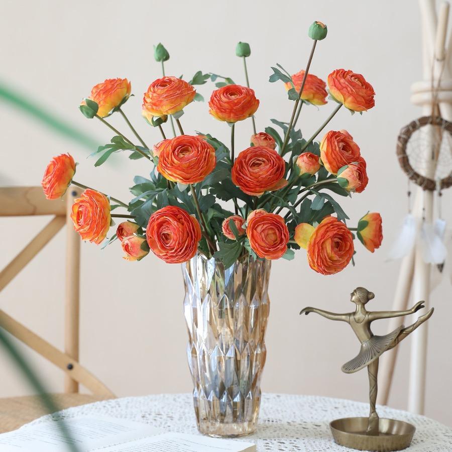 Simulation 3-branch Bundle Peony 9-head Dew Lotus Fake Flower Home Decoration Ornament