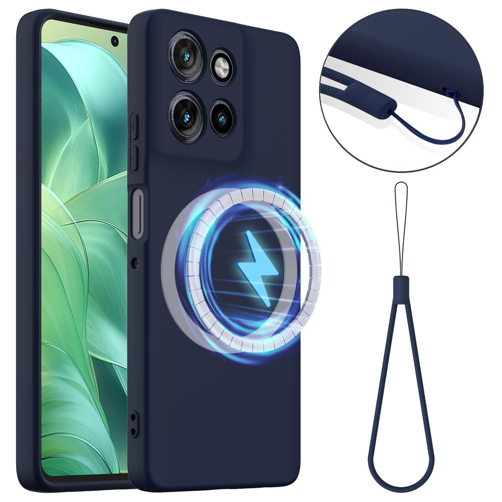 For Motorola Moto G Power (2025) Magnetic Case Anti-Drop Liquid Silicone Phone Cover