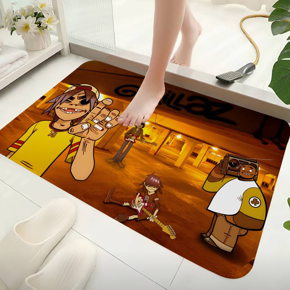 Gorillaz Band Bathroom Mat INS Style Soft Bedroom Floor House Laundry Room Mat Anti-skid Welcome Doormat