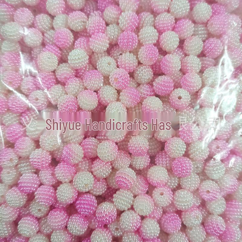 10mm Gradient Bayberry Ball ABS Hairpin with Two-Color Butterfly Orchid Core Bead