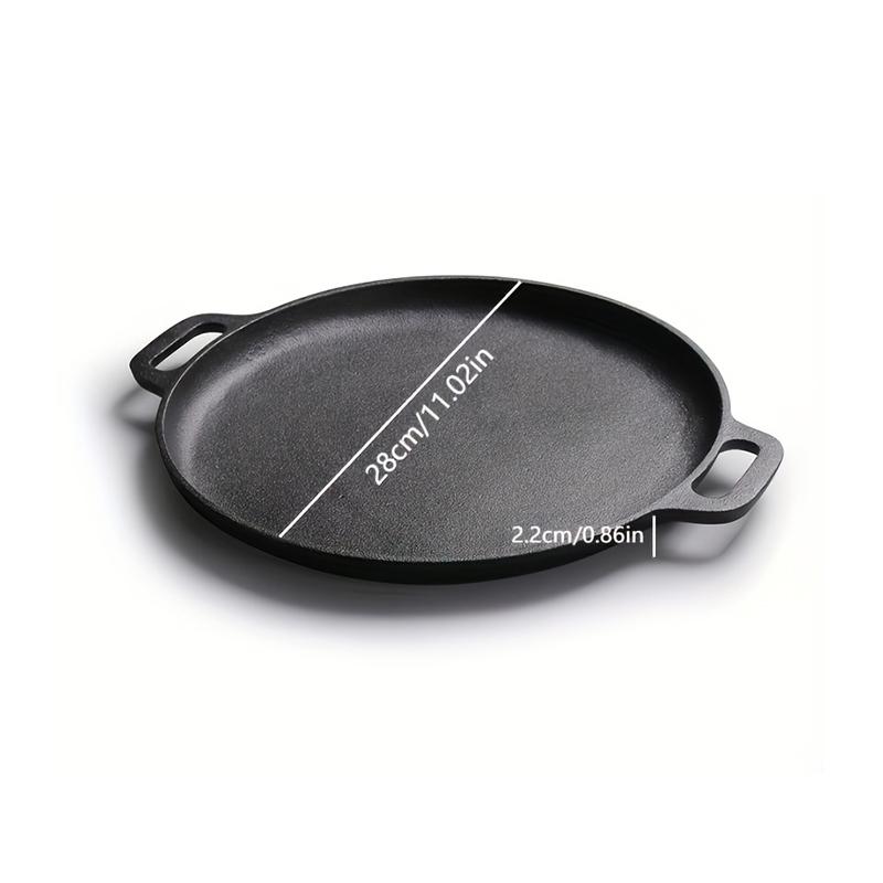 

28/30 см Чугунная круглая сковорода для крепов и пиццы с двумя ручками Барбекю Кемпинг Сковорода для жарки Блинная сковорода Сковорода для пиццы Кухонный горшок для приготовления пищи 28cm