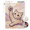 DIY Pearl Bead Art Canvas Cute Cat Pattern Frameless Creative Craft Painting Kit for Relaxing Home Wall Decoration