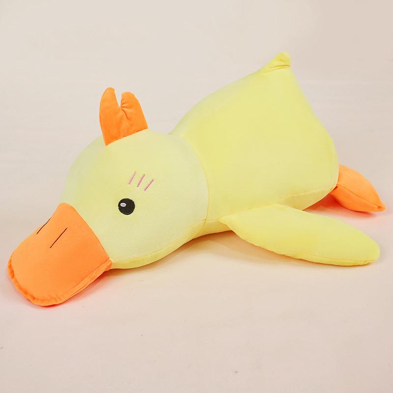 45cm-110cm Entzückende Bauchlage Cartoon Gans Plüschtier Weich Flauschig Beruhigend Zum Kuscheln Schlafkissen Rückenkissen Niedliche Raumdekoration 65cm
