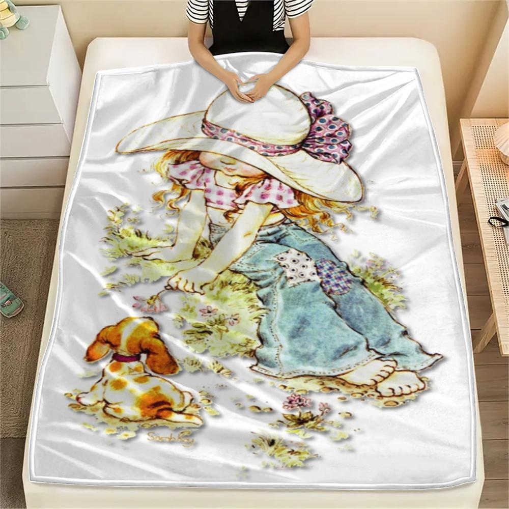1PC Sarah Kay Print Flannel Blanket, High Quality Comfortable for All Seasons, Home Decor, Warmth and Comfort, Perfect for Christmas Gifts143