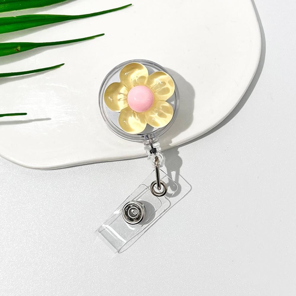 Acrylic Apple Dog Nurse Doctor Hospital Badge Reel Retractable ID Badge Holder With 360 Rotating Alligator Clip Name Holder