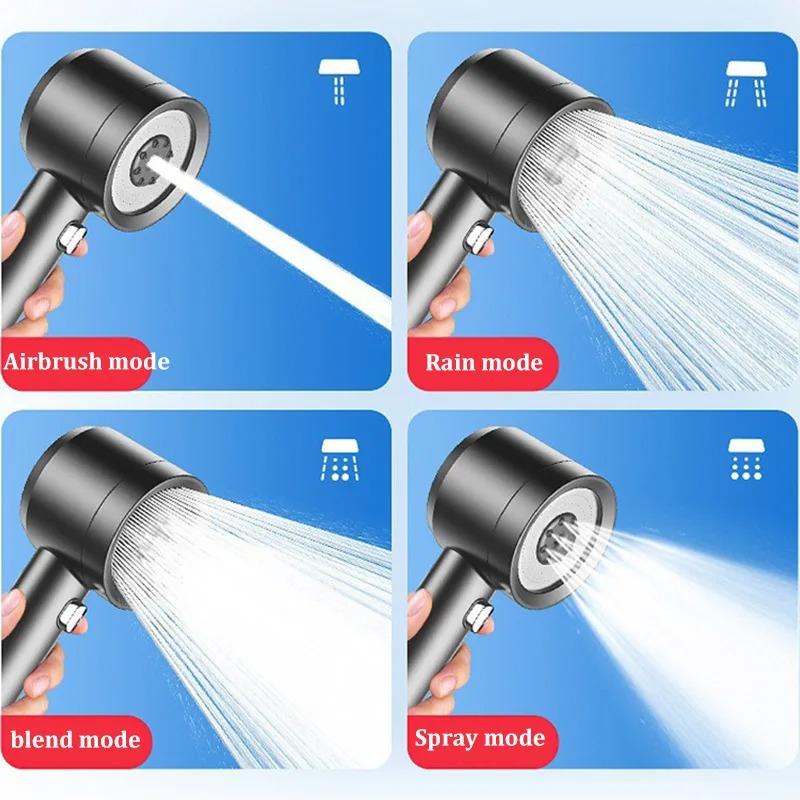 High Quality 4 Modes New Pressurized Shower Head Filter Water Saving Durable Anti-blocking Universal Shower Set