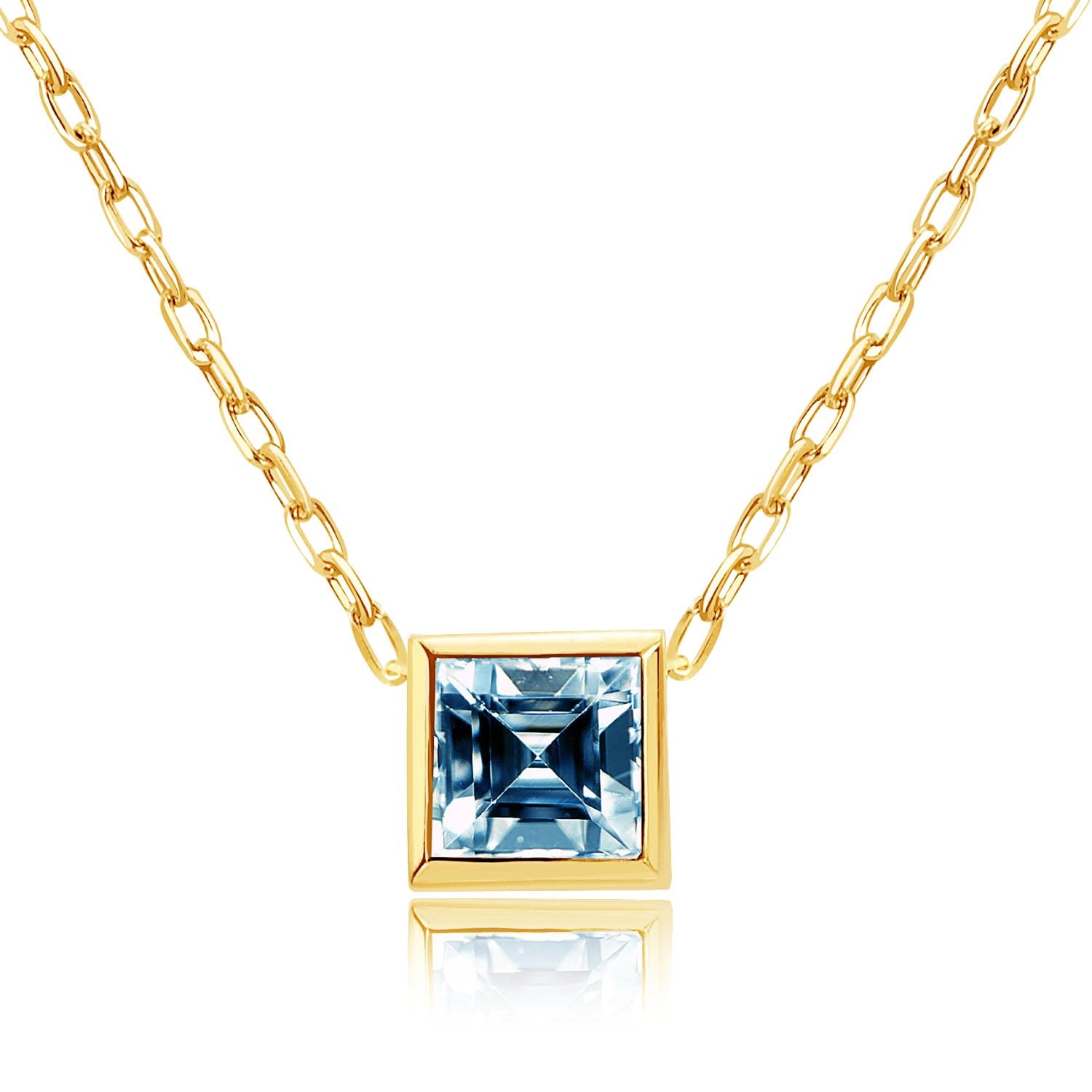 

Blue Topaz Square 18K Gold Necklace K18 Gold [Lala Christie] 0.3ct lp71-0020-yg