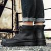 Men Boots High Quality Handmade Genuine Leather Waterproof AnkleBoots Black Platform Non-slip Motorcycle Boots Botas Para Hombre