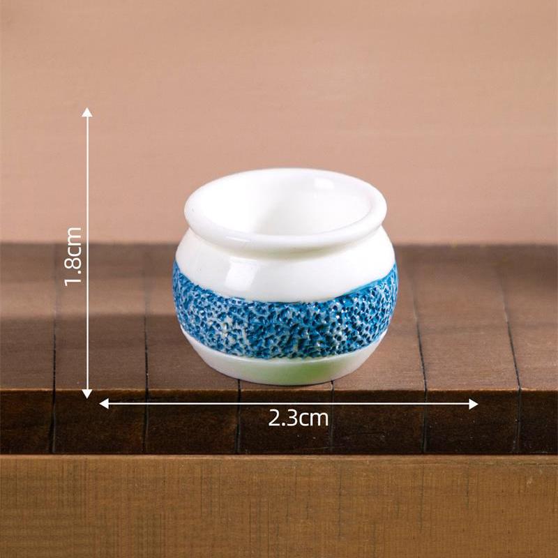 5PCS Cute Dollhouse Miniature Toy Colorful Patterned Vase Model Home DIY Decor Kids Play Toy Micro Landscape Ornaments Gifts