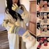 Warm Girl Knitted Gloves Plush Touch Screen Gloves Korean Five-fingered Gloves