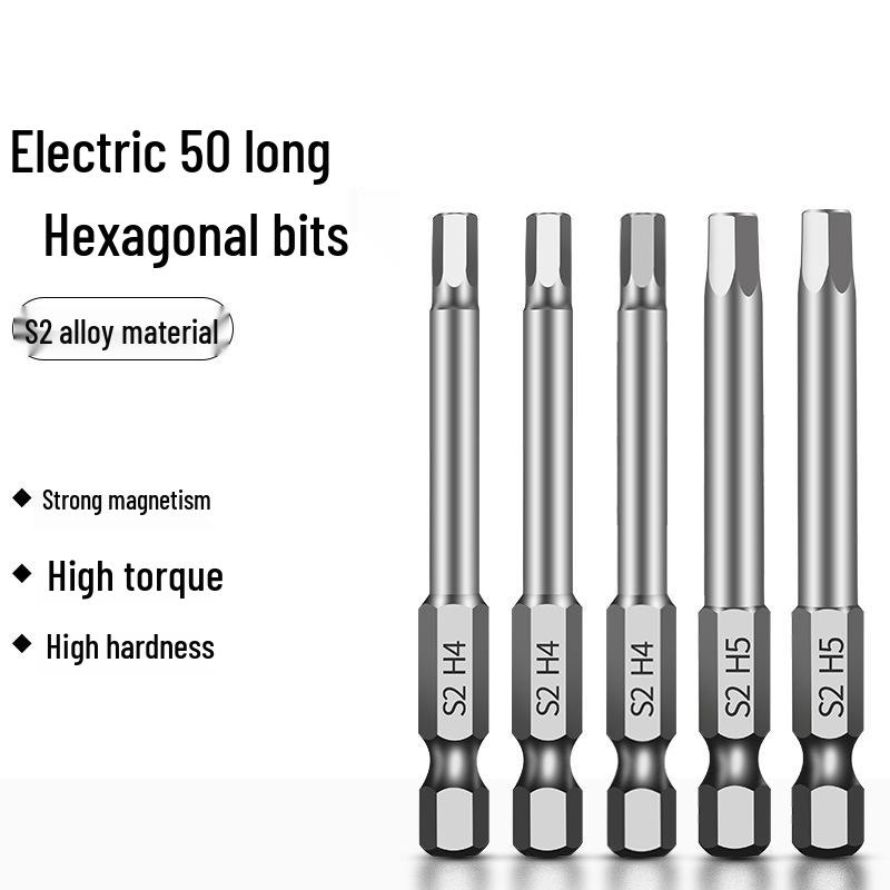 Magnetic Hex Shank Air Screwdriver Bit Set (1.5-10mm, 50mm Long)