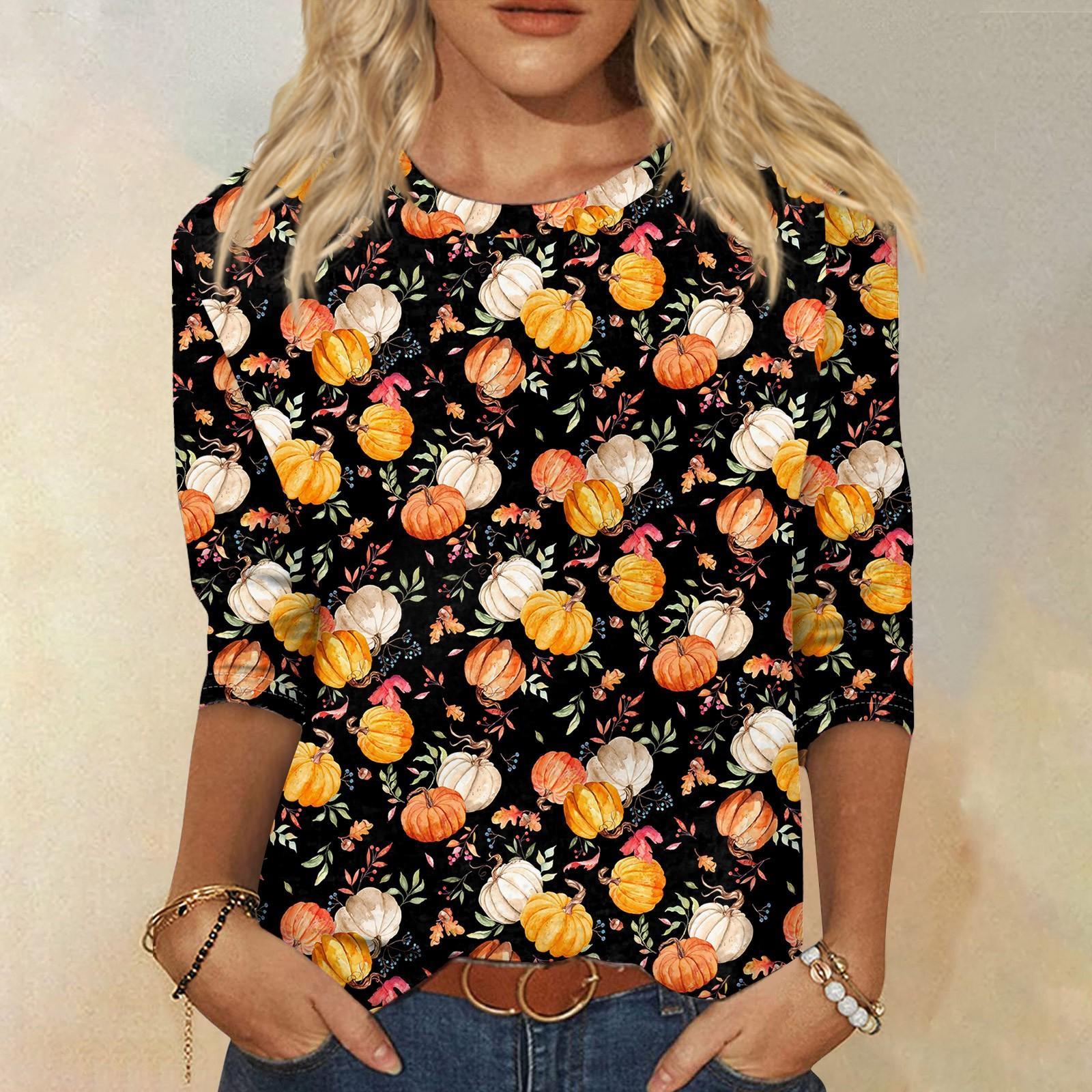 

Женская модная повседневная свободная футболка с круглым вырезом и рукавами 3/4 с принтом, женский топ XL жёлтый