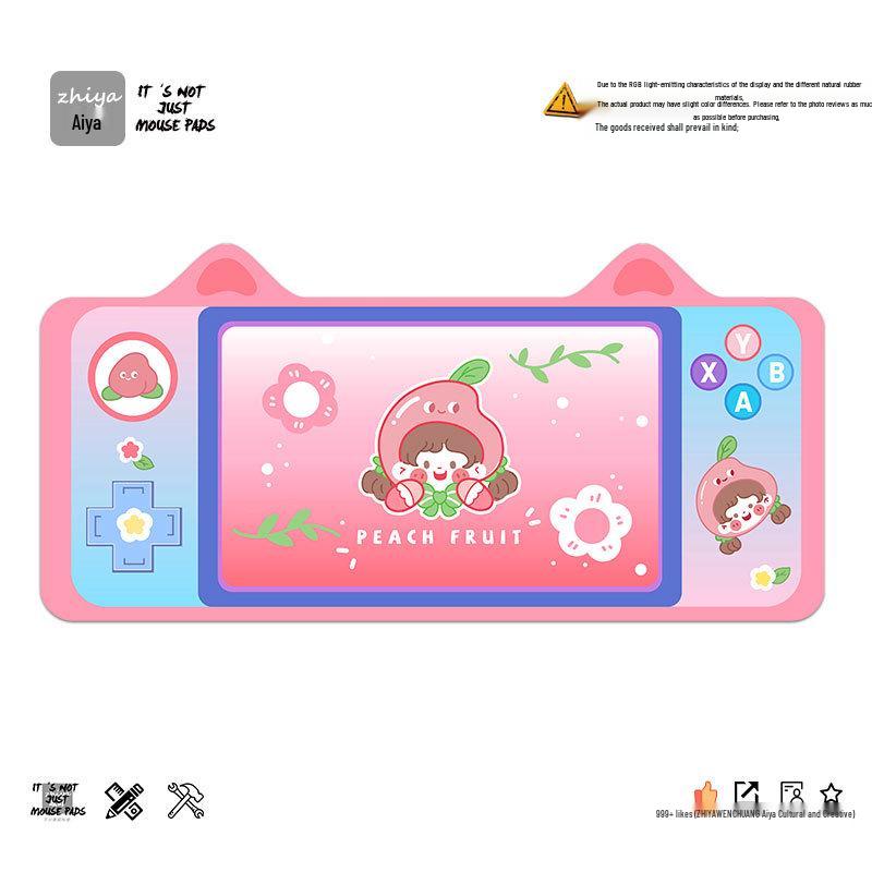 Extra Large Cute Cat Ear Gaming Mouse Pad - Cartoon Keyboard Desk Pad