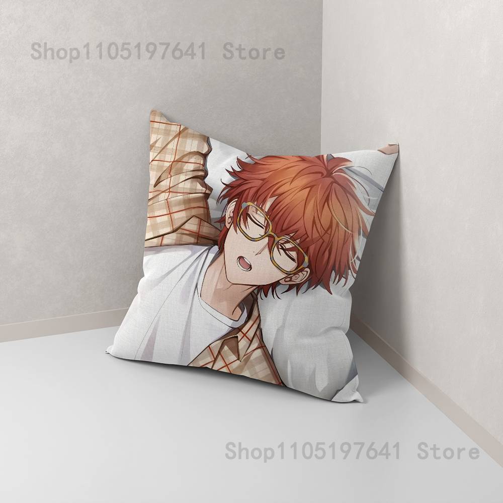 Anime Mystic Messenger Spiel 707 Kissenbezug niedliche Cartoon-FanartikelSchlafzimmer Sofa Dekokissenbezug Weicher Kissenbezug