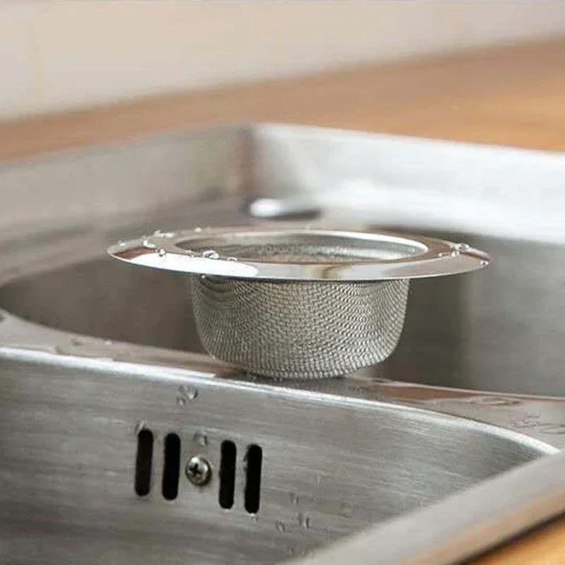 Kitchen Sink Strainer Drain Hair Catcher Bath Stopper Plug Stainless Steel Sewer Filter with Lid Bathroom Accessories