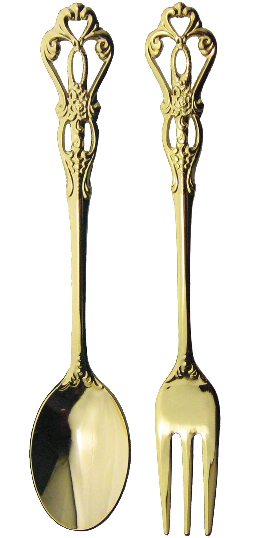 Nagao Laselle Coffee Spoon and Fork Set 2 Made in Japan (Gold Plated, Pieces) -